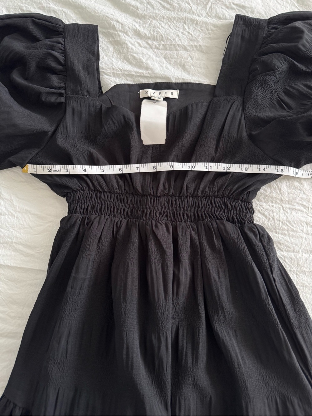 HYFVE Black Puff-Sleeve Tiered Midi Dress - Picture 10 of 11